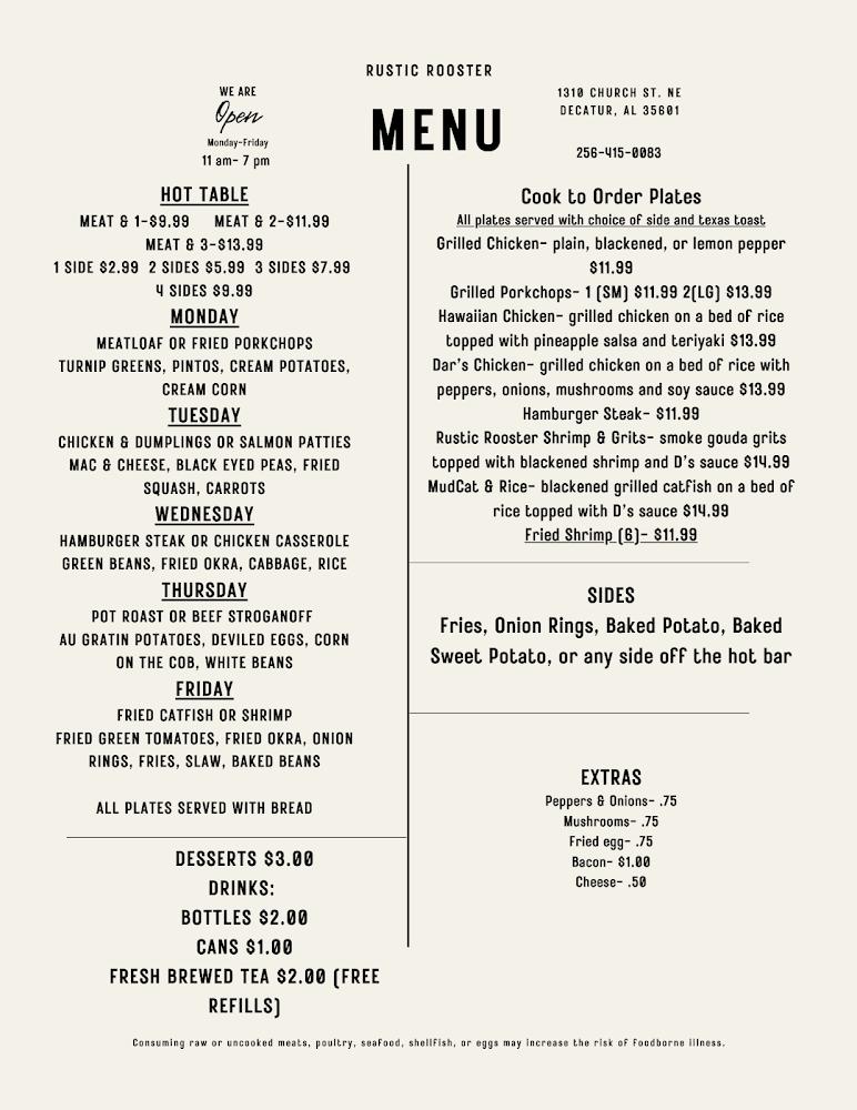 Rustic Rooster Restaurant & Catering Bottled Drinks